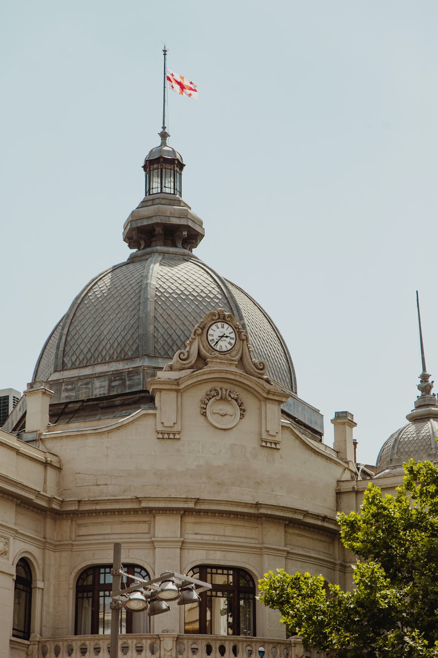 the dome of the tbc bank head office building in goergia