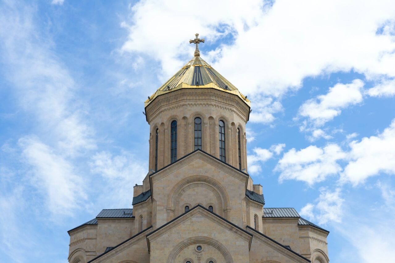 tower of the holy trinity cathedral of tbilisi in georgia