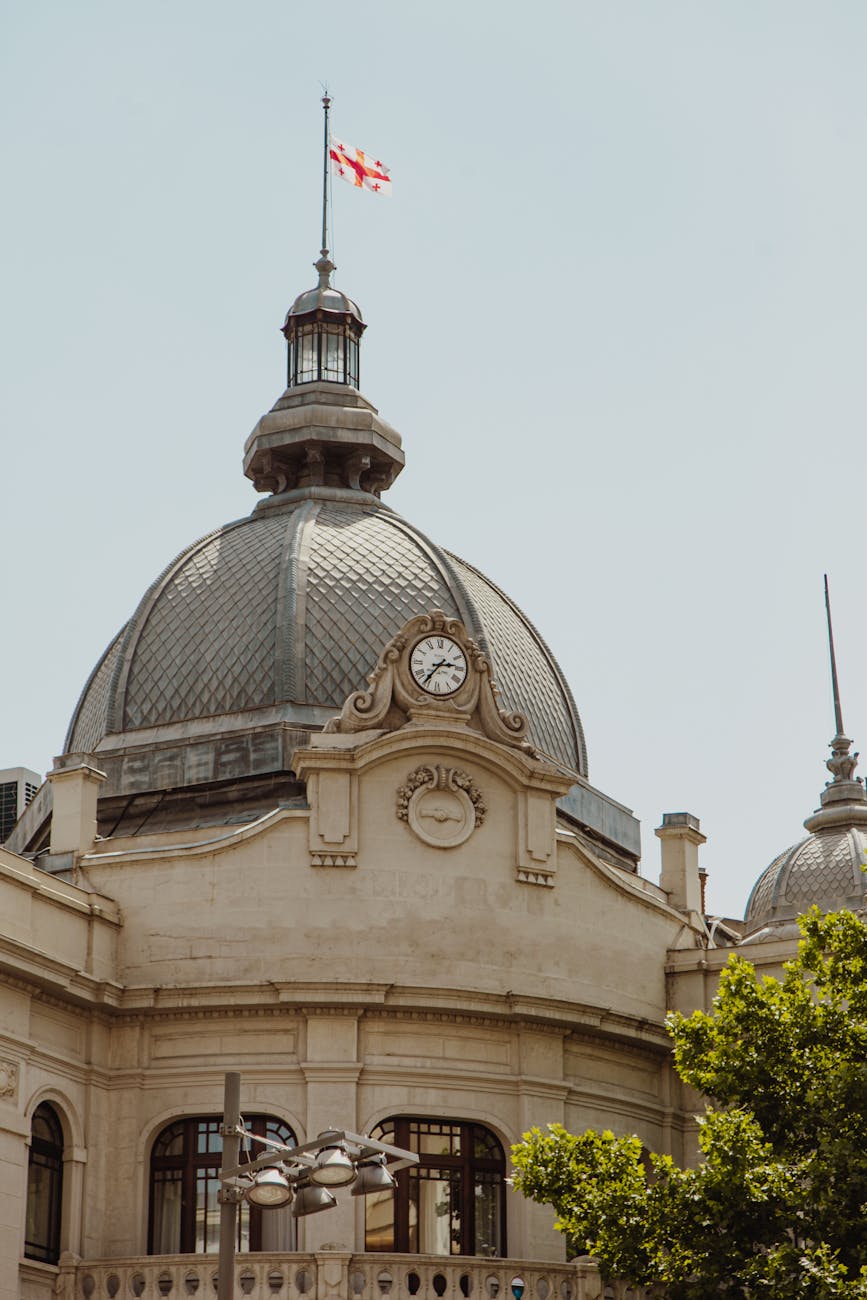 the dome of the tbc bank head office building in goergia