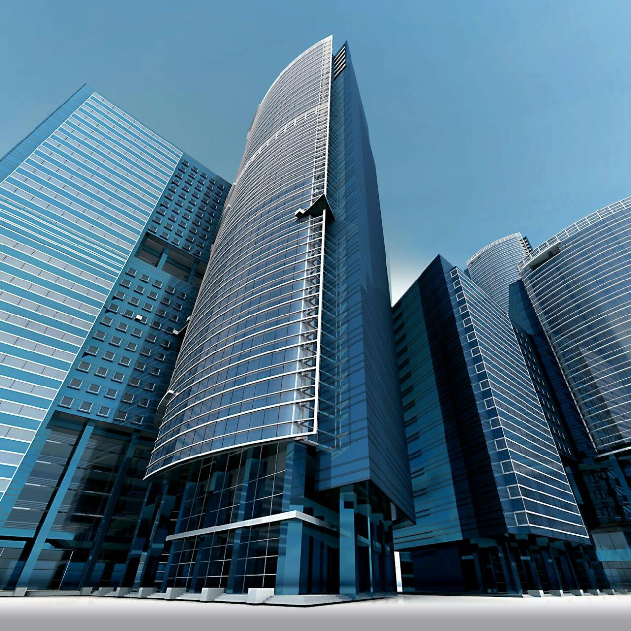 glass building in worm s eye photography