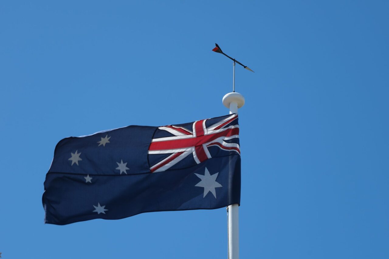 a flag on a flagpole