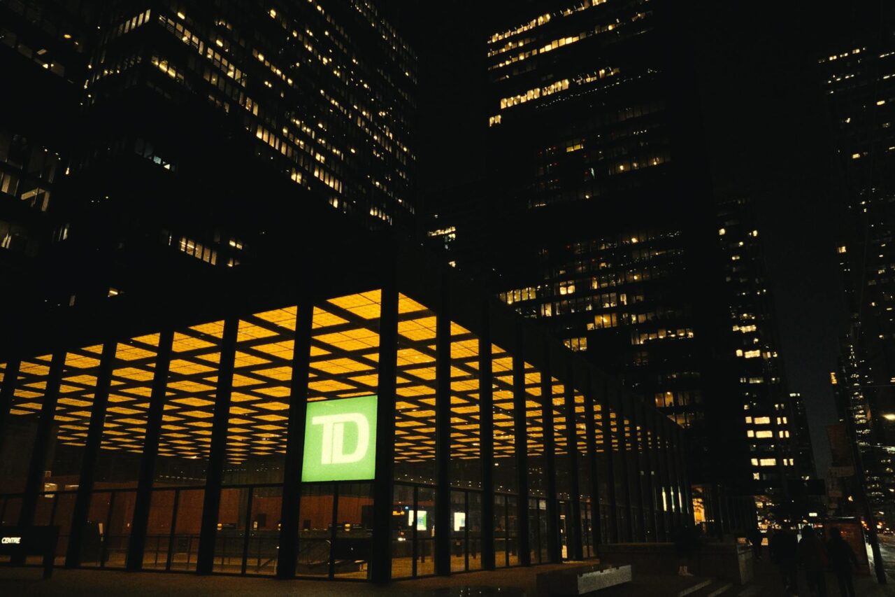 toronto nighttime cityscape featuring td centre