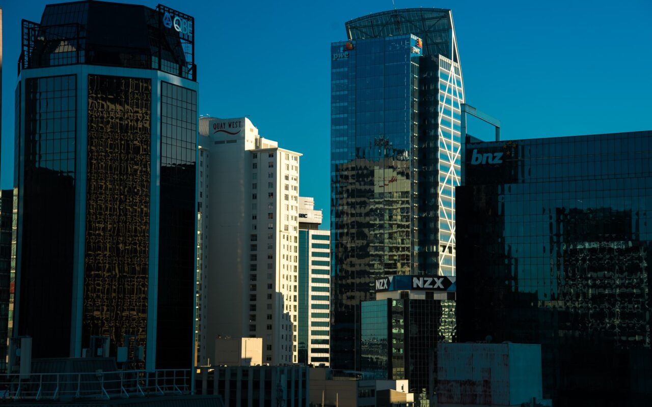 skyscraper skyline in auckland at daylight